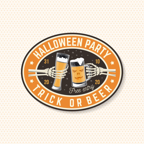 万圣节啤酒派对的把戏还是啤酒图片下载