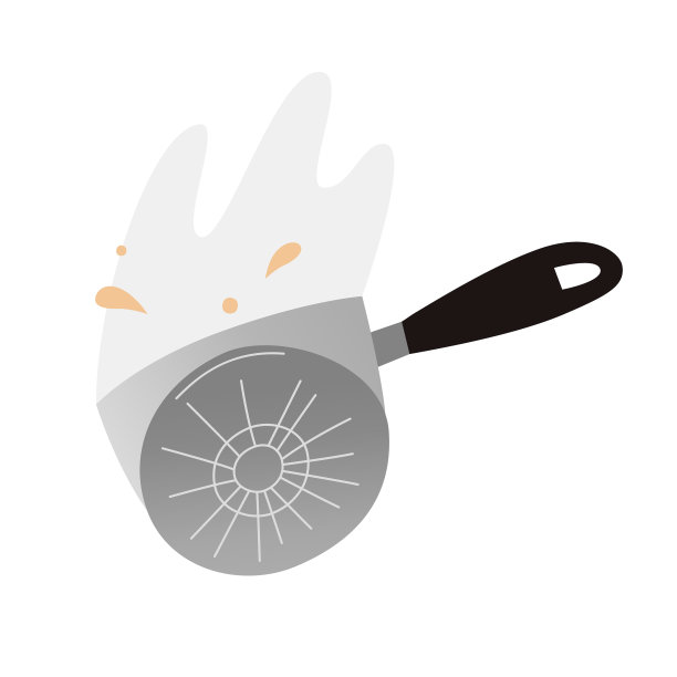 热煎锅与油滴和蒸汽涂鸦图片下载