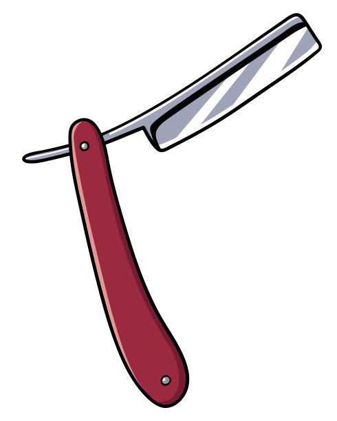 刮胡刀。理发师刀插图图片下载