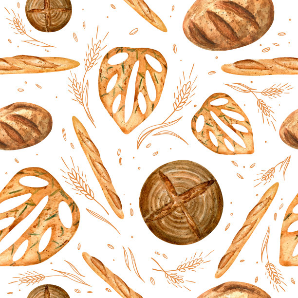 面包的无缝图案图片下载