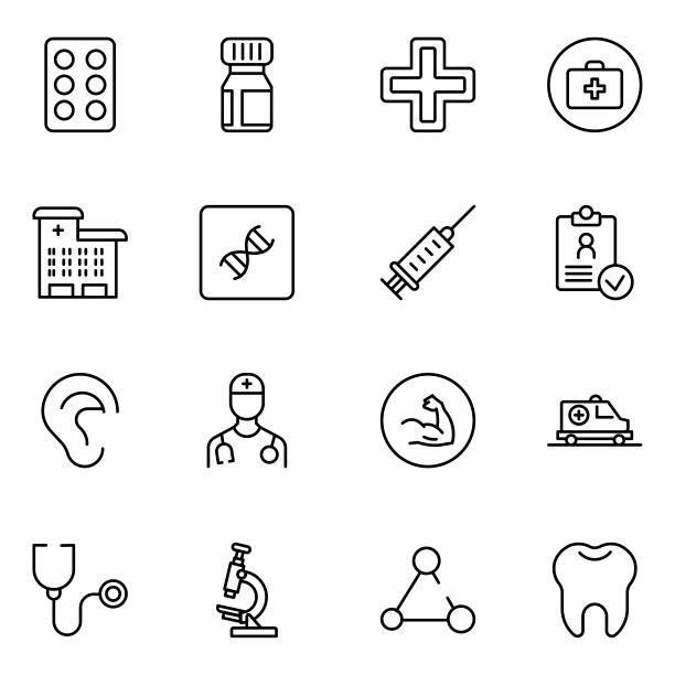 医学的图标集。图片下载