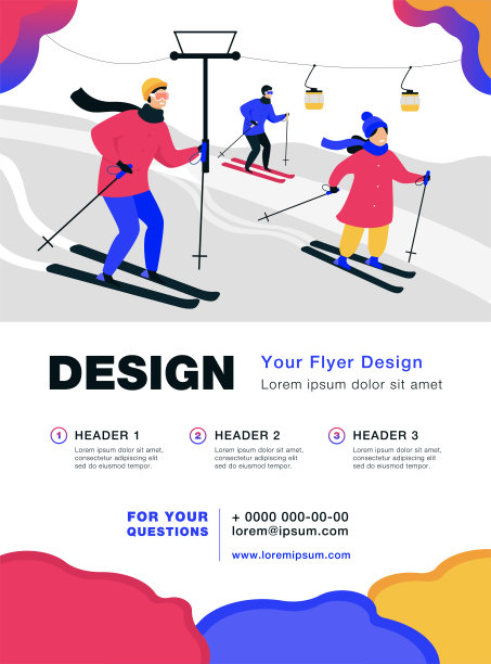 全家在山上滑雪快乐图片下载