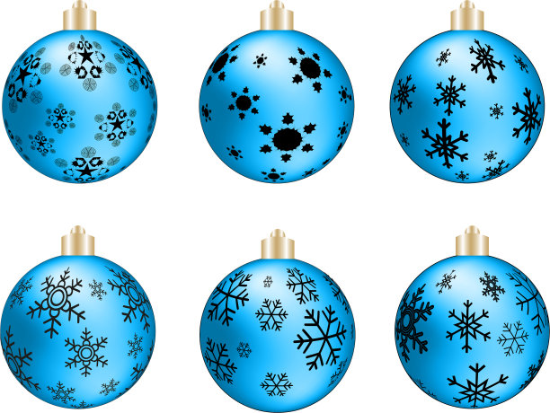 彩色圣诞球集孤立图片下载