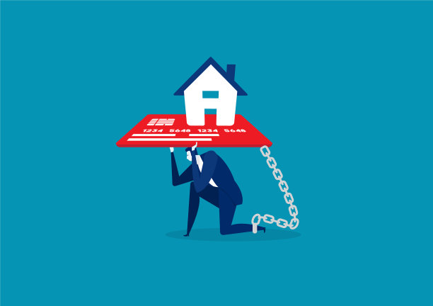 商人的脚被锁在家里的信用卡上图片下载