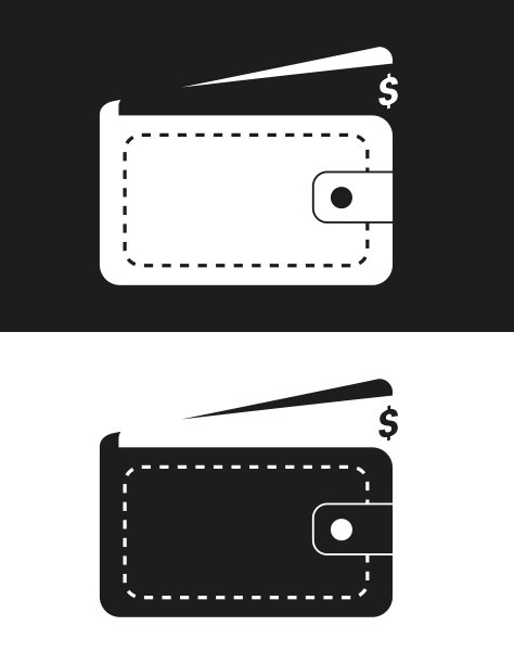 一个皮革钱包的图标。图片下载