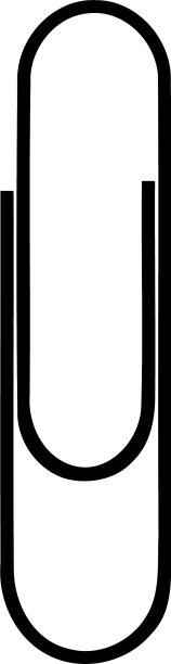 黑色孤立图标回形针白色图片下载