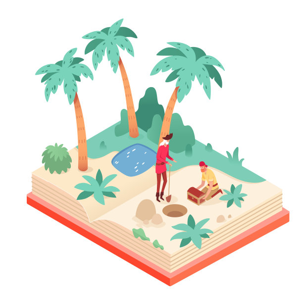 冒险弹出书孤立设置在空白图片下载