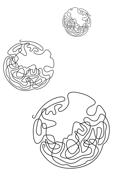 设置球面连续线进行设计。简单的线条画。矢量图图片下载