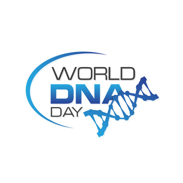 白色背景上的DNA日刻字设计图片下载
