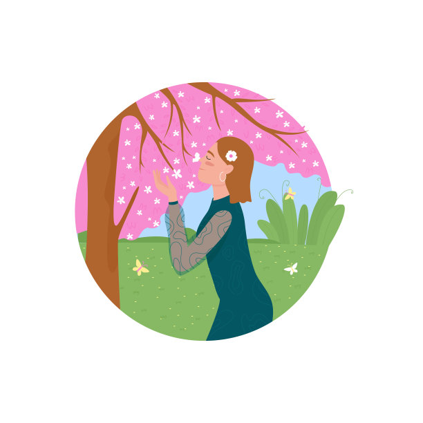 春花2D矢量网络图标图片下载