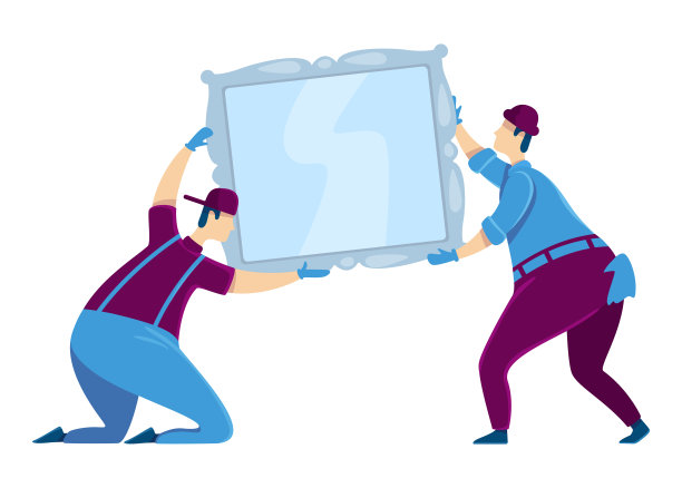 挂镜平色矢量无面人物。专业的工人。房屋修缮有助于服务。Handyworkers装饰室内。家居维修孤立卡通插图图片下载