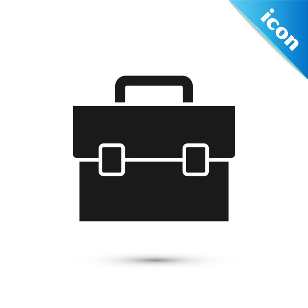 灰色公文包图标孤立在白色背景。业务用例的迹象。业务组合。向量图片下载