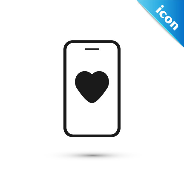 灰色在线约会应用程序和聊天图标孤立在白色背景。妇女节快乐。向量图片下载