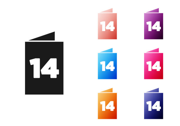 黑色贺卡图标孤立在白色背景。庆祝海报模板的邀请或贺卡。设置图标丰富多彩。向量图片下载