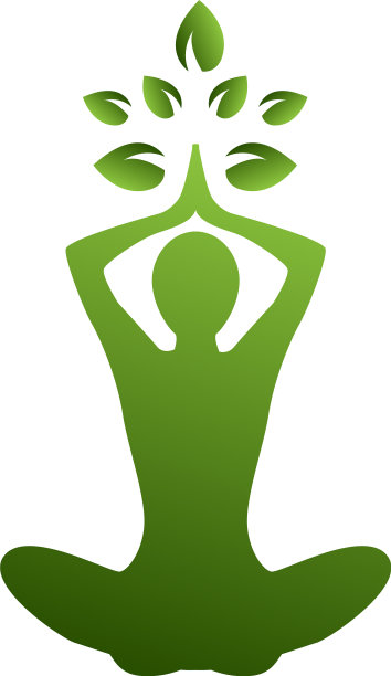 剪影瑜伽与自然图片下载