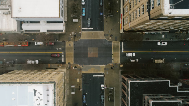 城市街道鸟瞰图图片下载