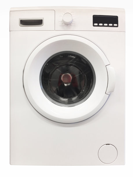 白色背景上的洗衣机(裁剪路径)图片下载