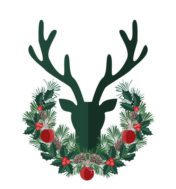 背景与鹿角图片下载