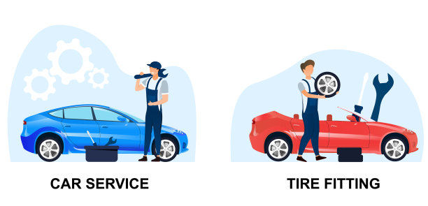 汽车维修中心的两个场景图片下载