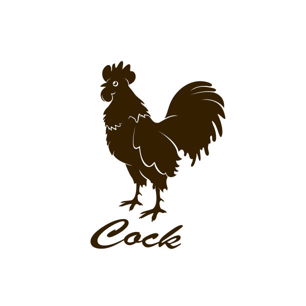 公鸡图标上的白色背景图片下载