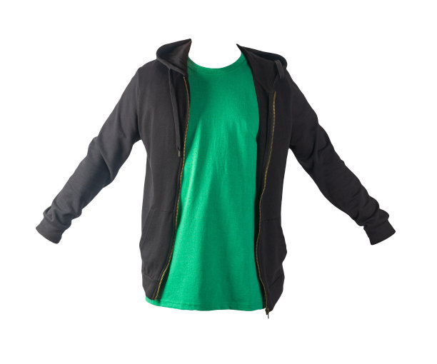 运动衫与铁拉链与帽衫和t恤孤立的白色背景。运动风格图片下载