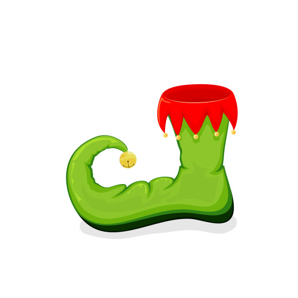 白色背景上的绿鞋精灵图片下载