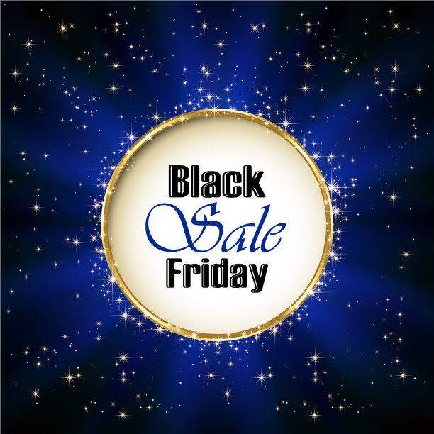 题词黑色星期五在蓝色背景销售图片下载