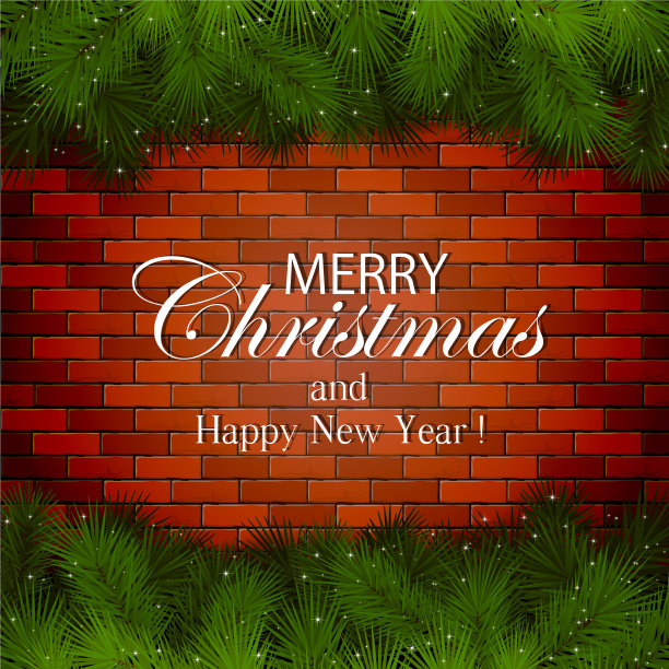 在砖墙上刻上圣诞快乐图片下载