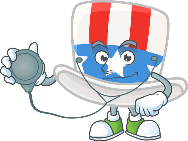 山姆大叔帽子作为医生的工作服装和工具图片下载