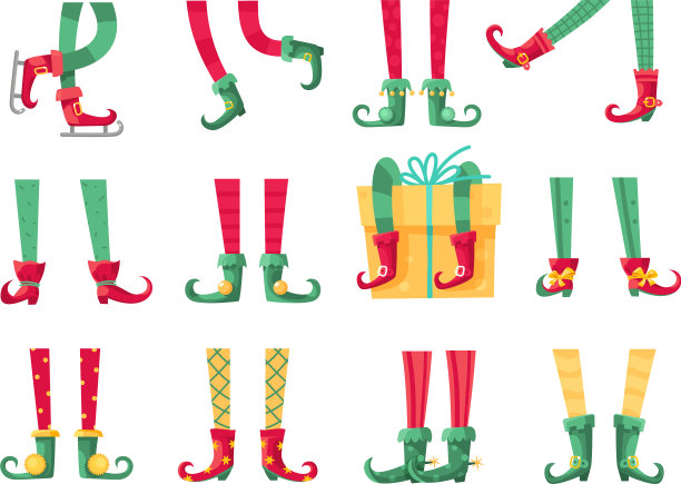 圣诞小精灵脚圣诞老人助手可爱图片下载