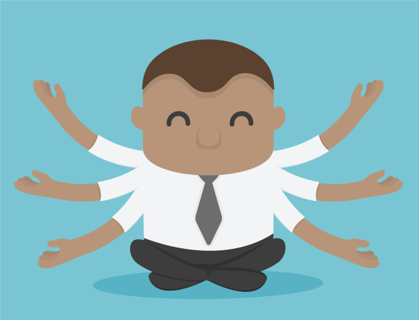 概念卡通非洲商人沉思图片下载