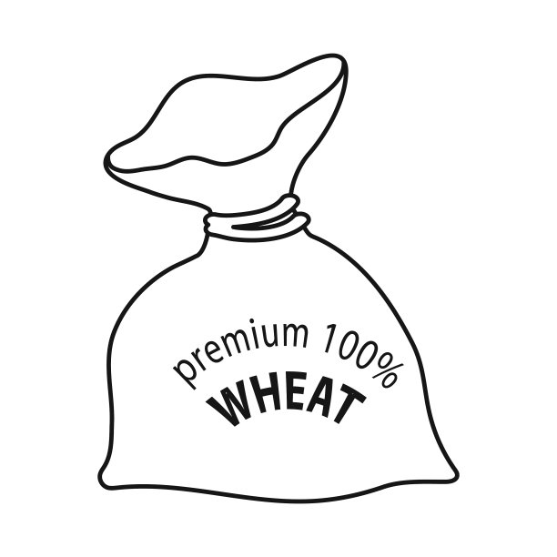 孤立对象面粉和袋符号集图片下载