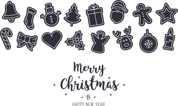 圣诞装饰图标元素孤立图片下载