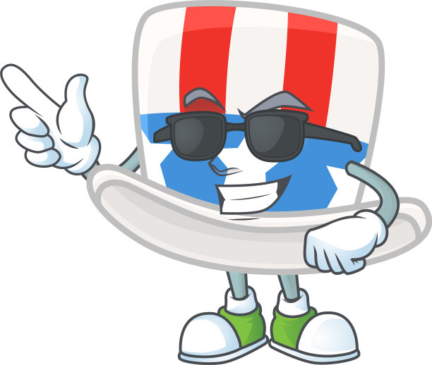 超级酷的山姆大叔帽子戴着黑眼镜图片下载