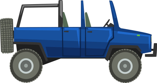 蓝色吉普车越野车交付图片下载