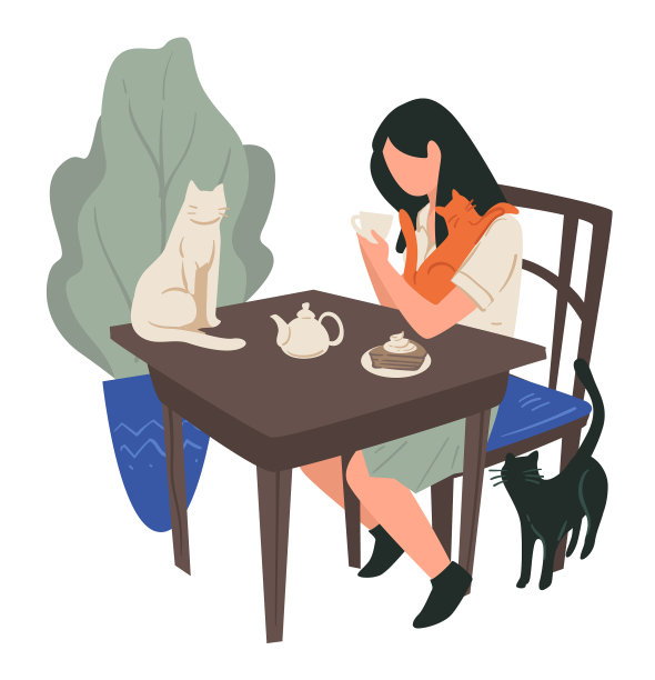 女孩在日本餐厅喝茶平静图片下载