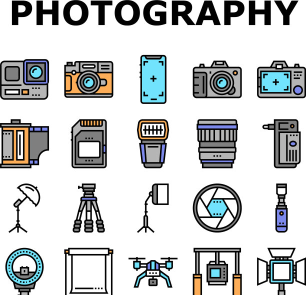 摄影设备收集图标集图片下载