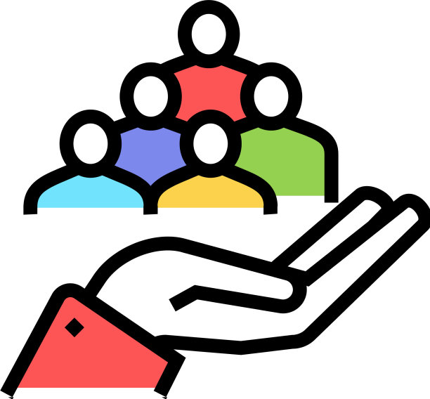 员工手上的彩色图标图片下载
