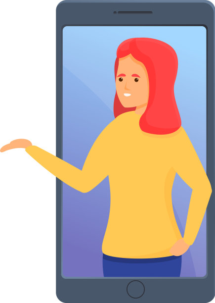 女孩视频通话图标卡通风格图片下载