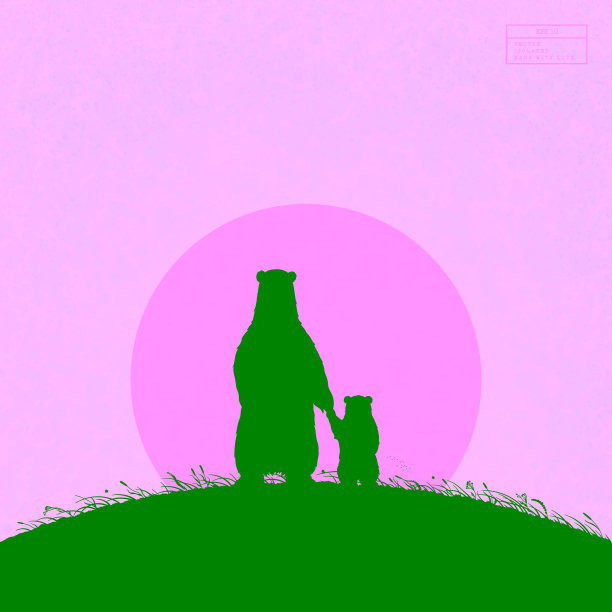 熊妈妈和宝宝手牵着手图片下载