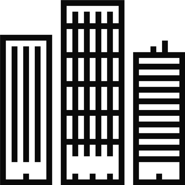 摩天大楼线条图标图片下载