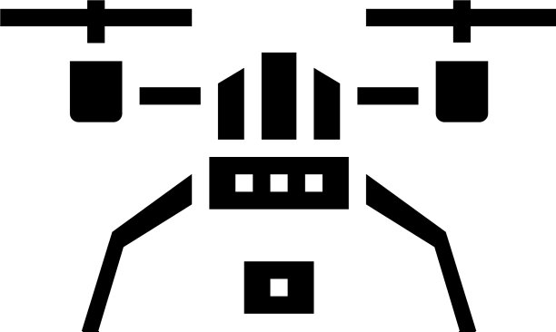 无人机与照片相机字形图标图片下载