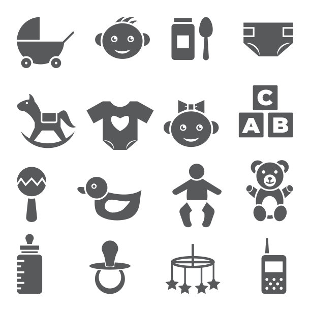 Baicons设置在白色背景上图片下载