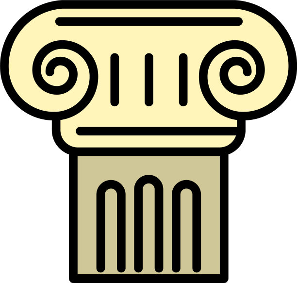 古希腊圆柱图标轮廓风格图片下载