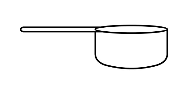 线形画在白色的厨房勺子上图片下载