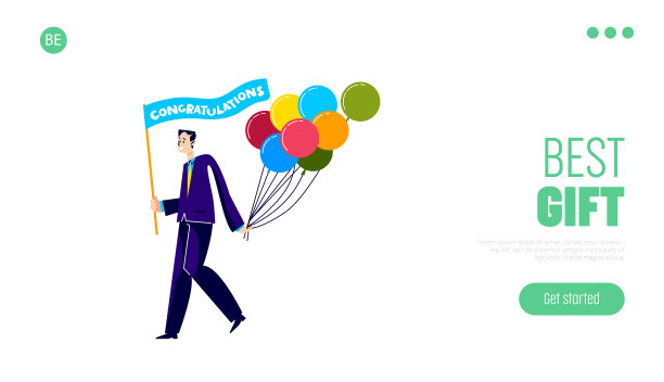 一个男人带着气球去度假图片下载