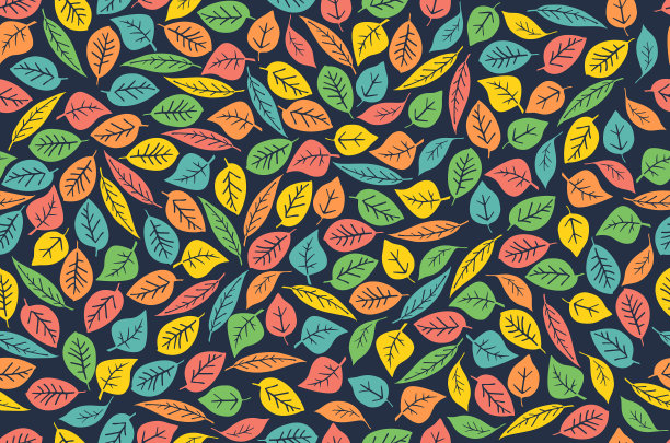 叶无缝图案自然落叶暗素材图片