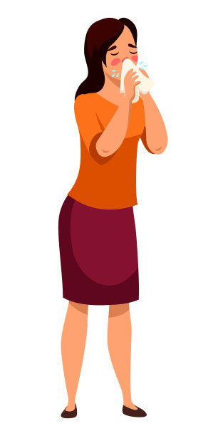 女人打喷嚏或擤鼻子图片下载
