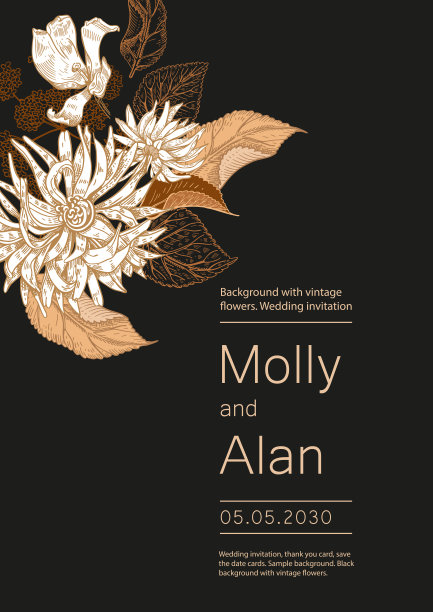 婚礼请柬，感谢卡，保存日期卡。图片下载