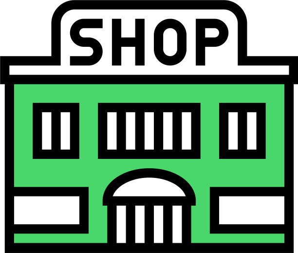 商店商店建筑颜色图标图片下载